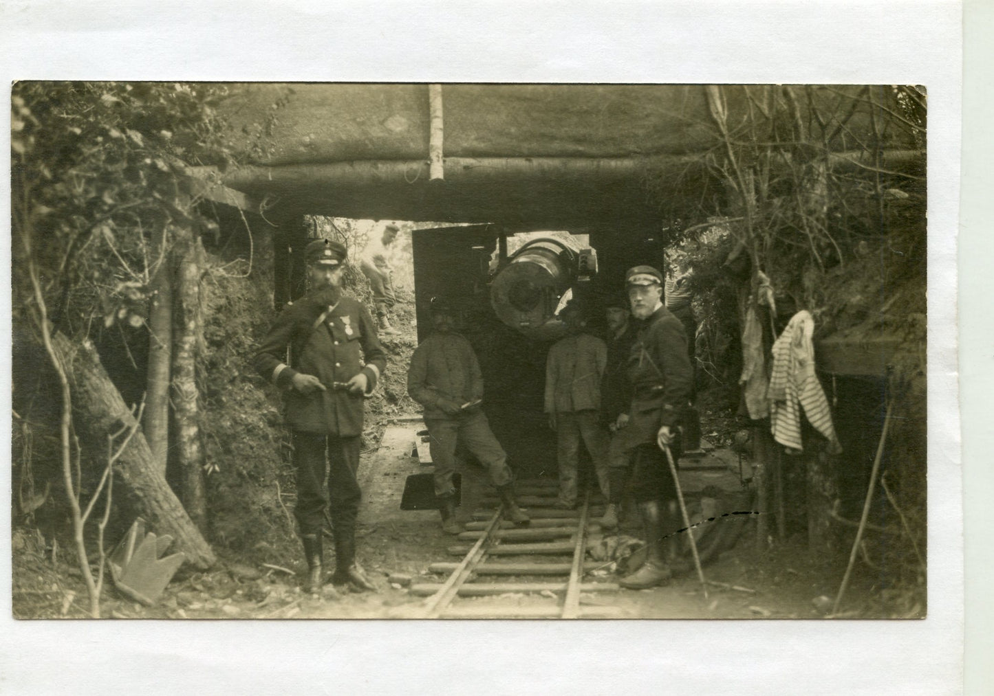 photos de canonniers marins à terre avec pièce de marine 1914-1918 14x8 cm