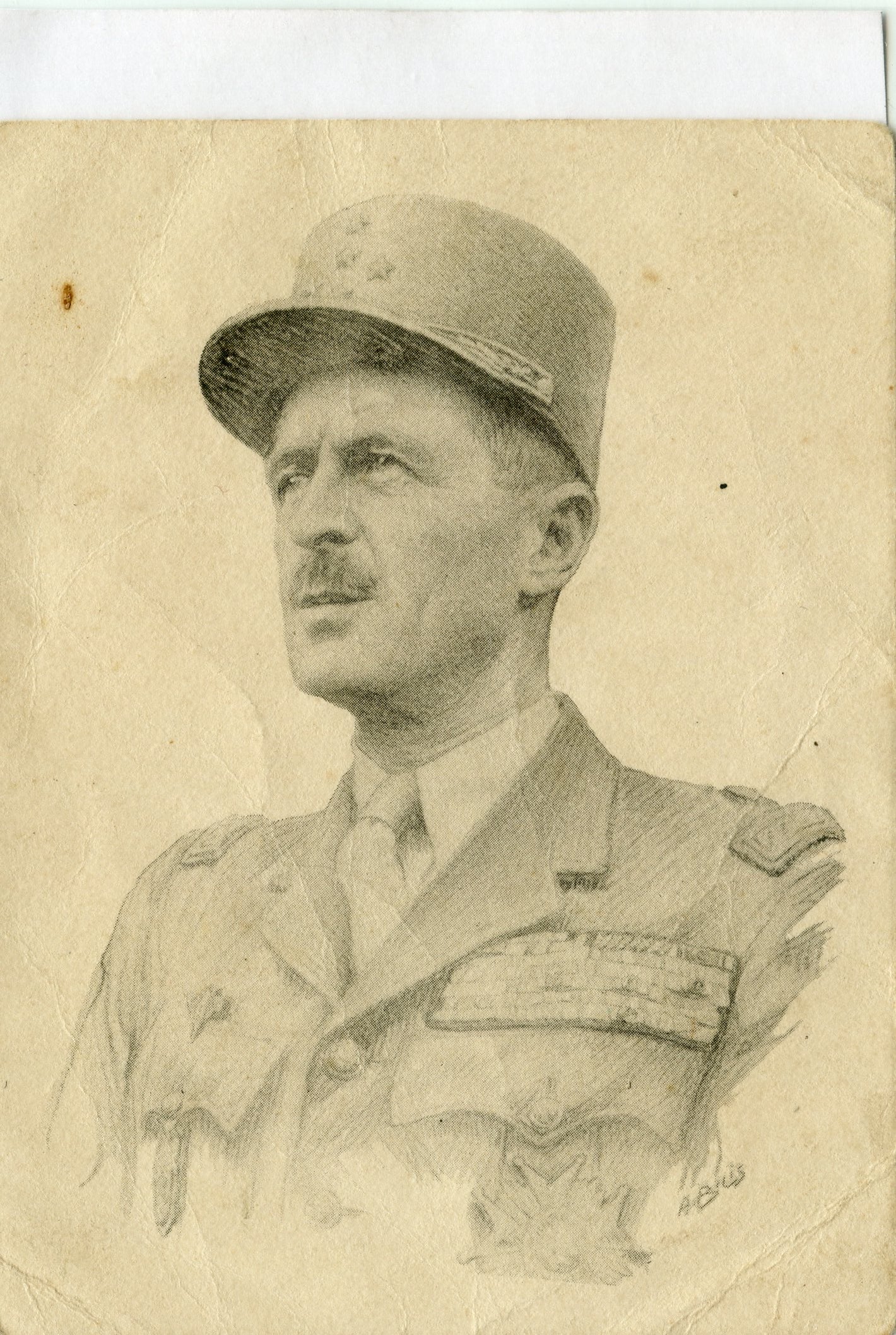 carte postale du Général Leclerc inauguration du monument de la bataille de Dompaire 1944