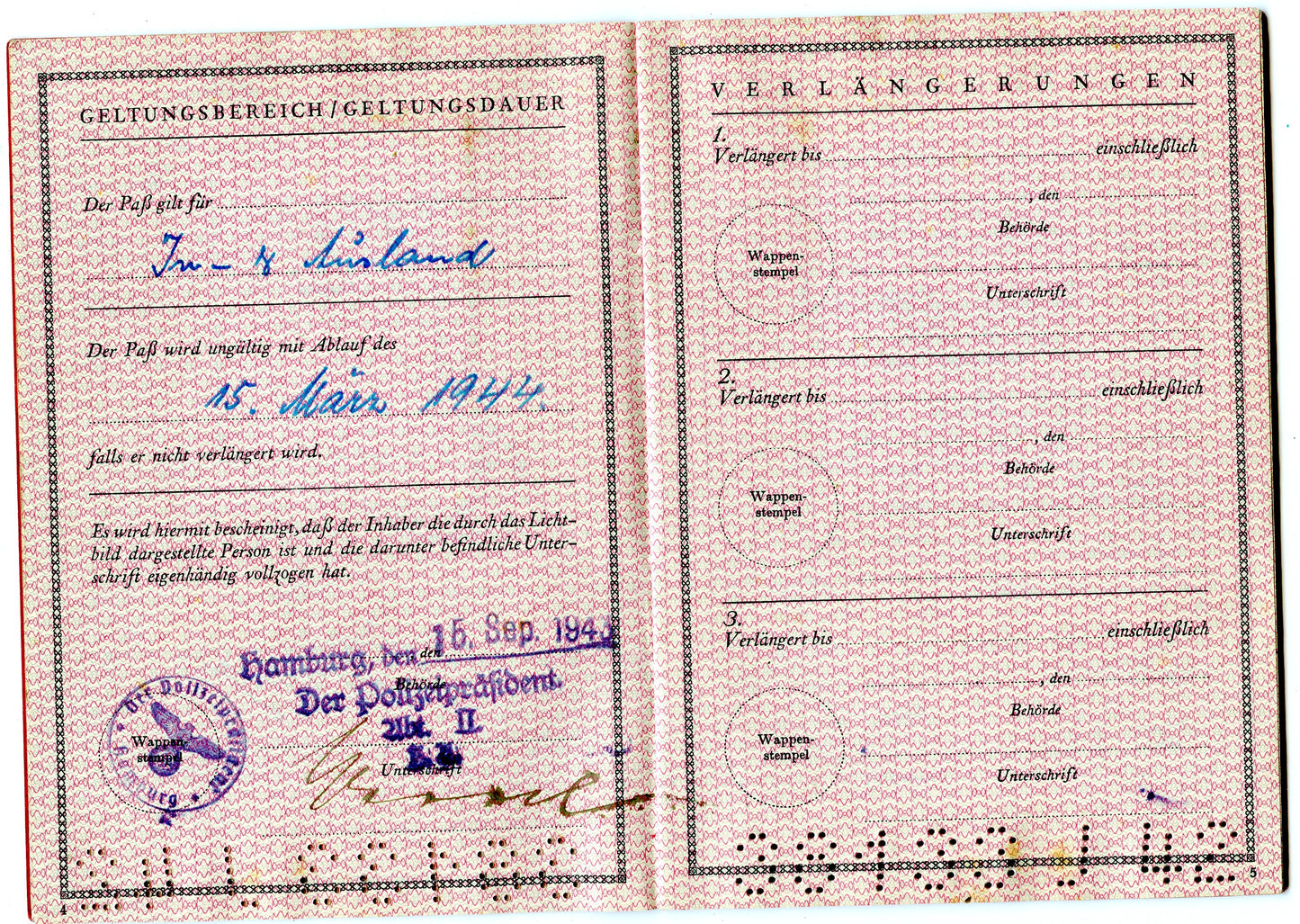 livret de travail III°Reich pour un ouvrier Français 1944
