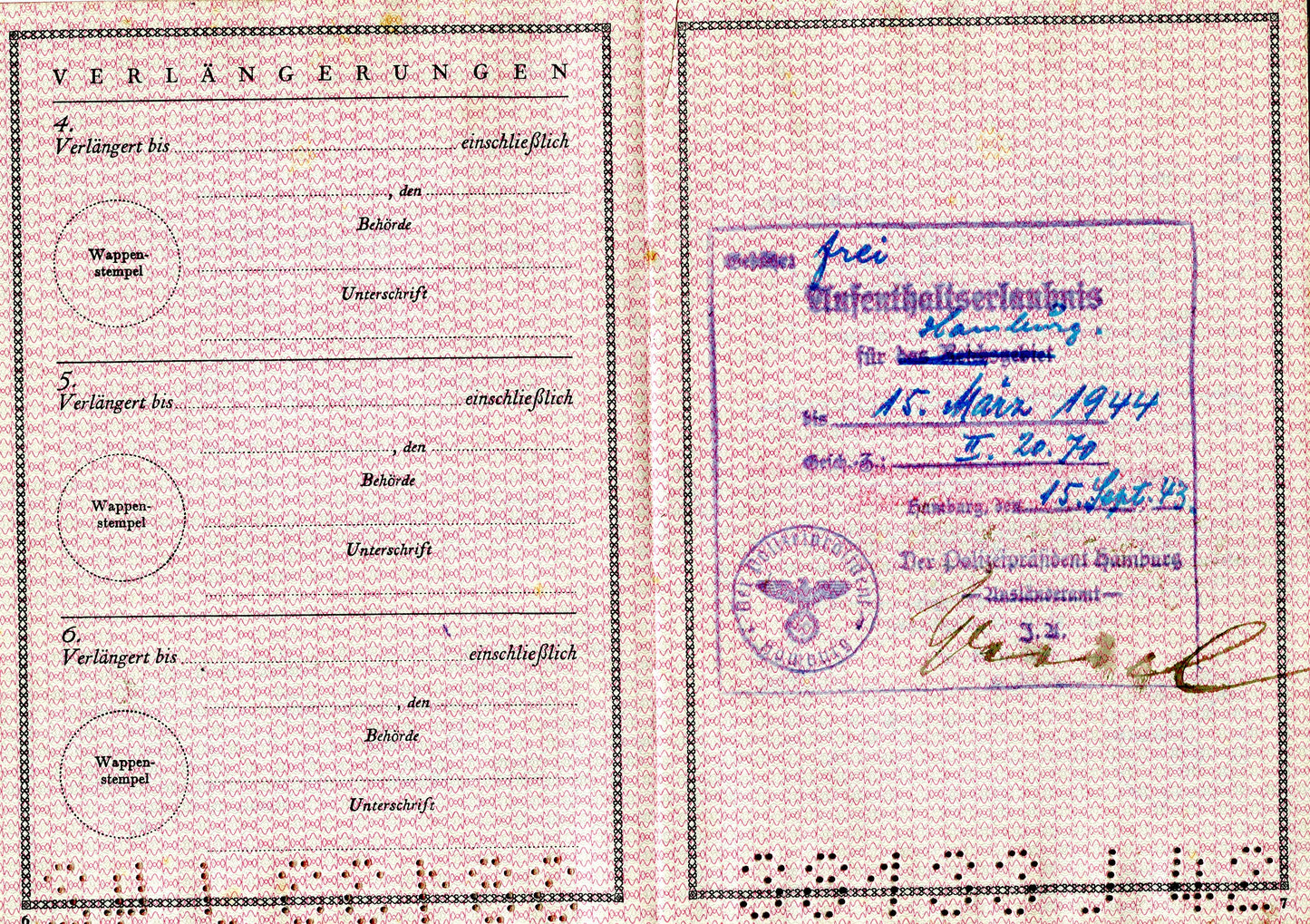 livret de travail III°Reich pour un ouvrier Français 1944