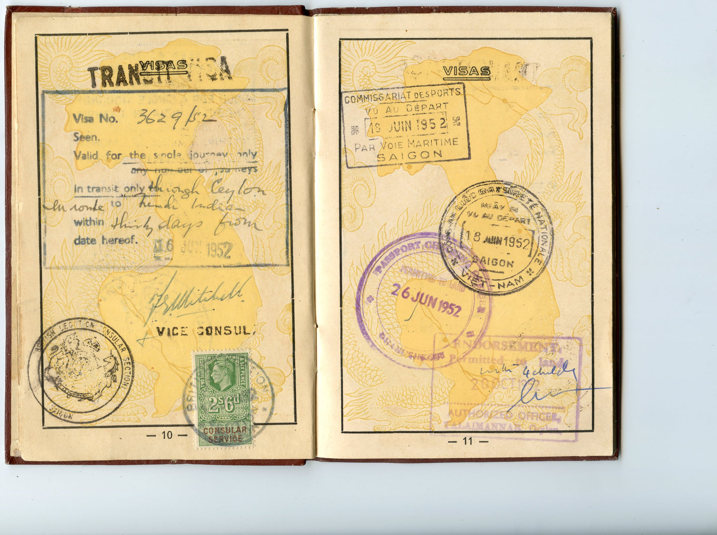 passeport de l'union Française Indochine pour une femme 1950