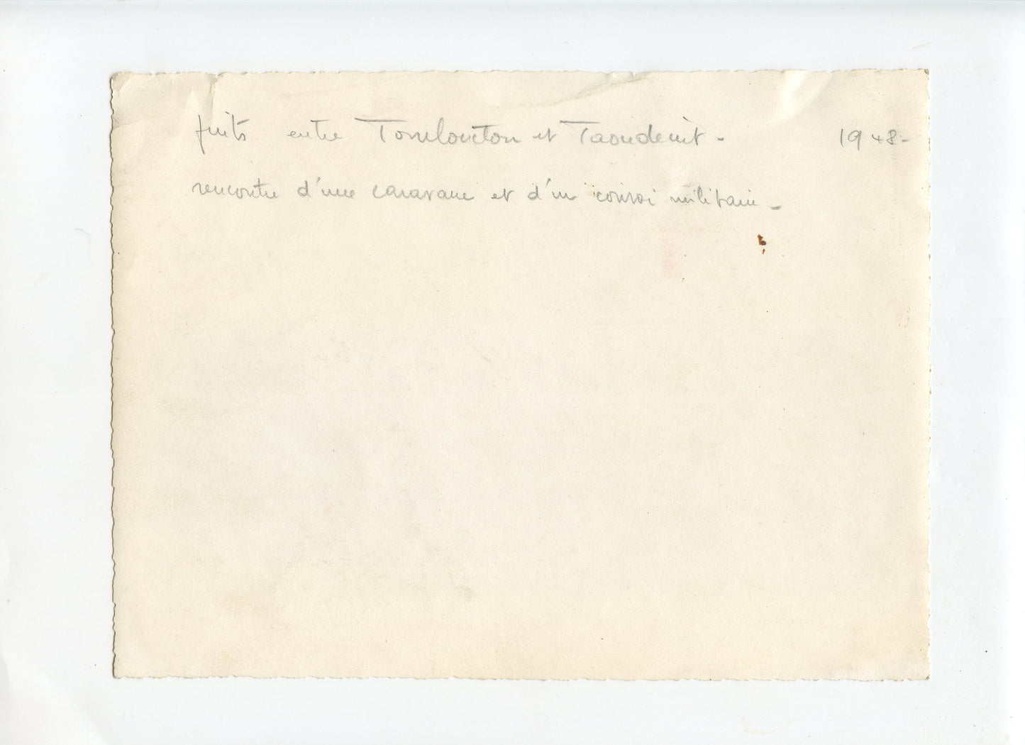 grande photo Sahara Tombouctou rencontre caravane et convoi militaire 1948 23x17 cm