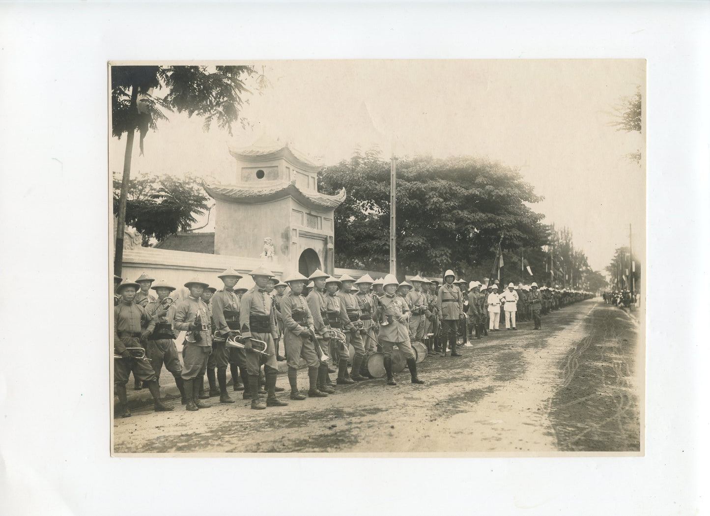 grande photo Nam Dinh Tonkin 4° tirailleurs Tonkinois 1930-31 Indochine 22x16 cm