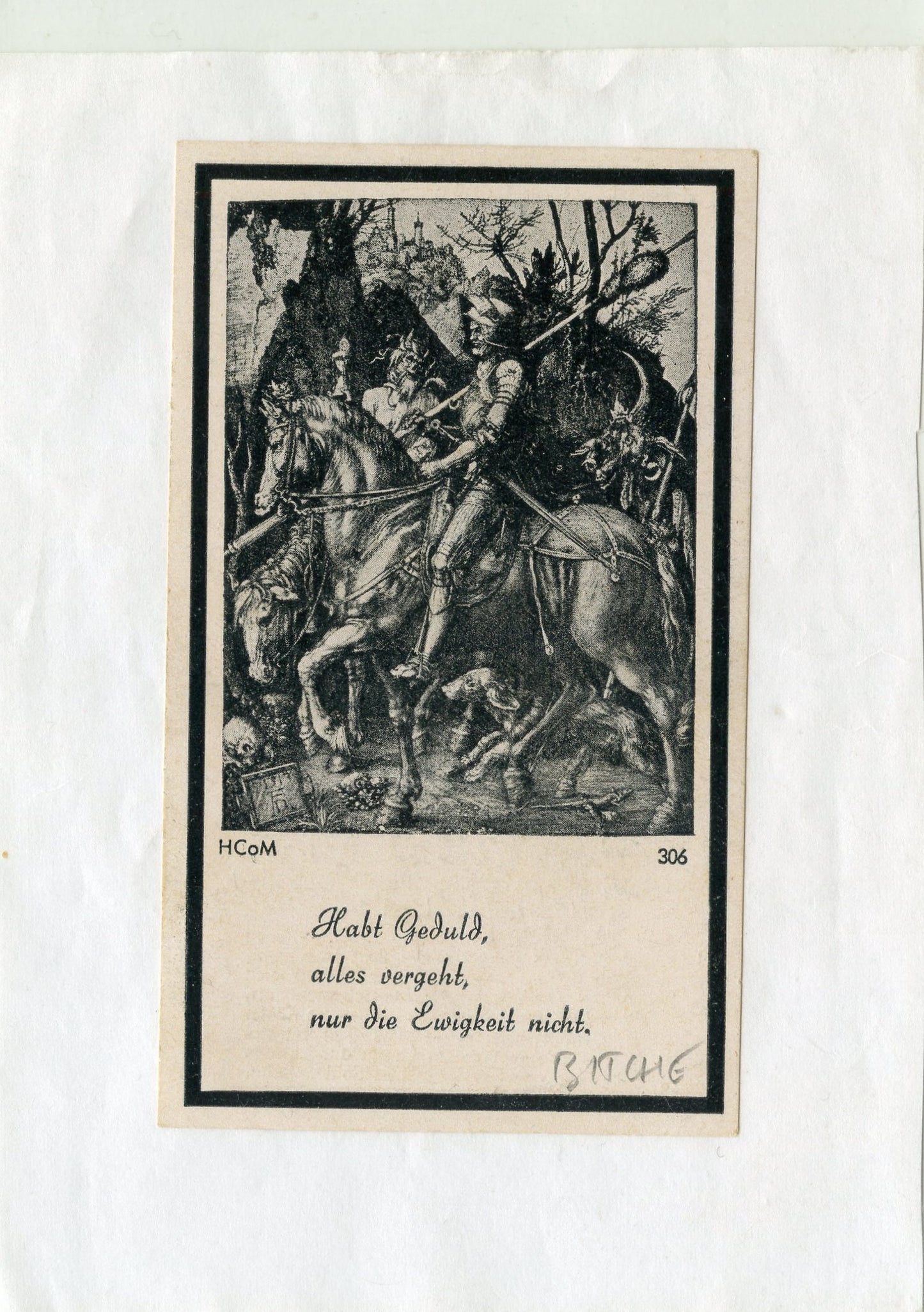 carte avis de décès d'un soldat allemand Luftwaffe tué en décembre 1944 à Bitche en Moselle