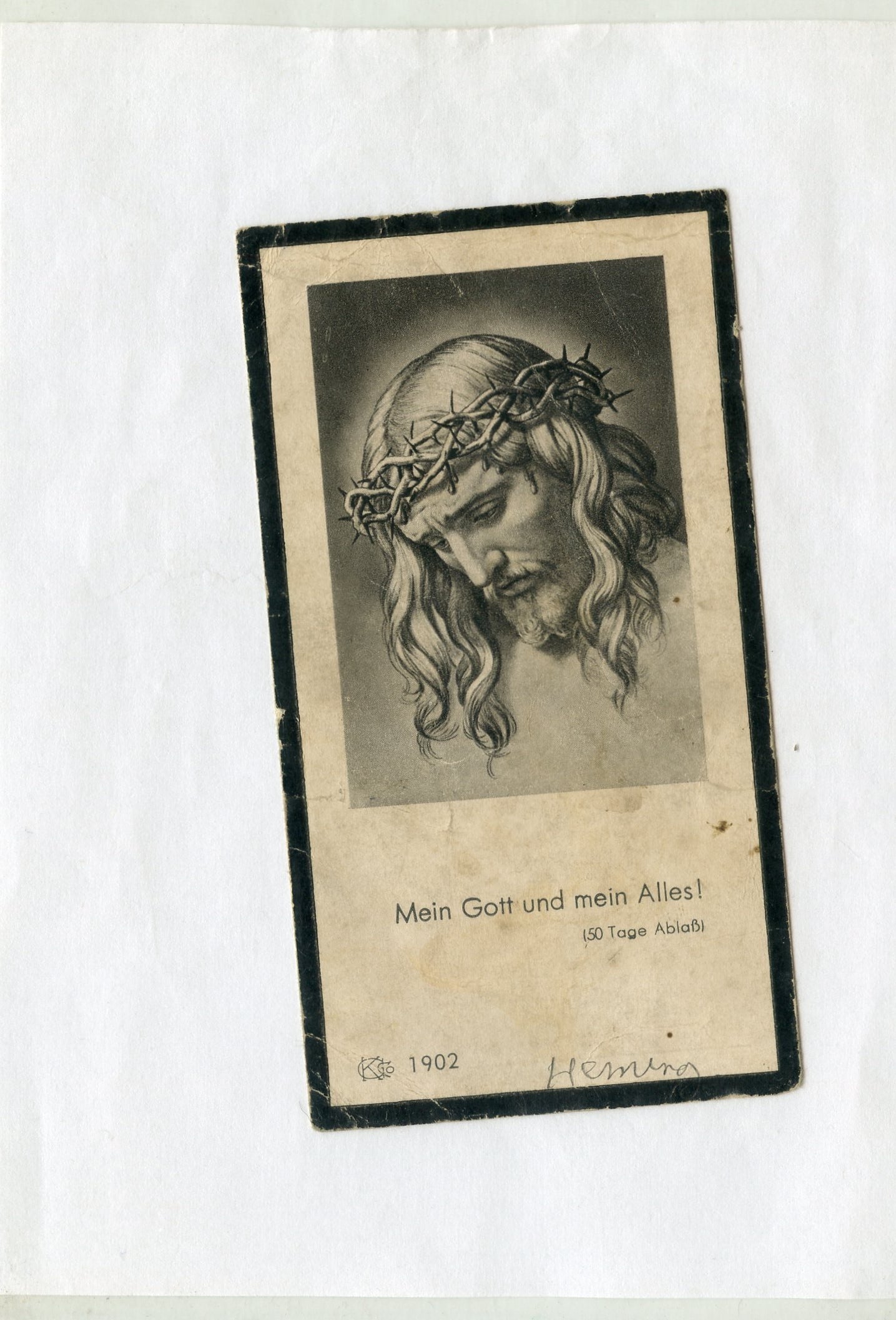 carte avis de décès d'un soldat allemand tué le 18 juin 1940 en Moselle