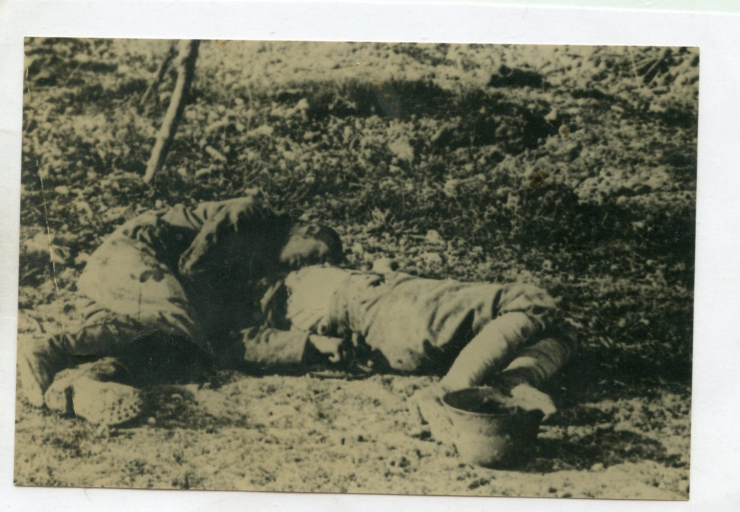 photo de deux soldats allemands tués 1914-1918, photo d'un officier de la coloniale