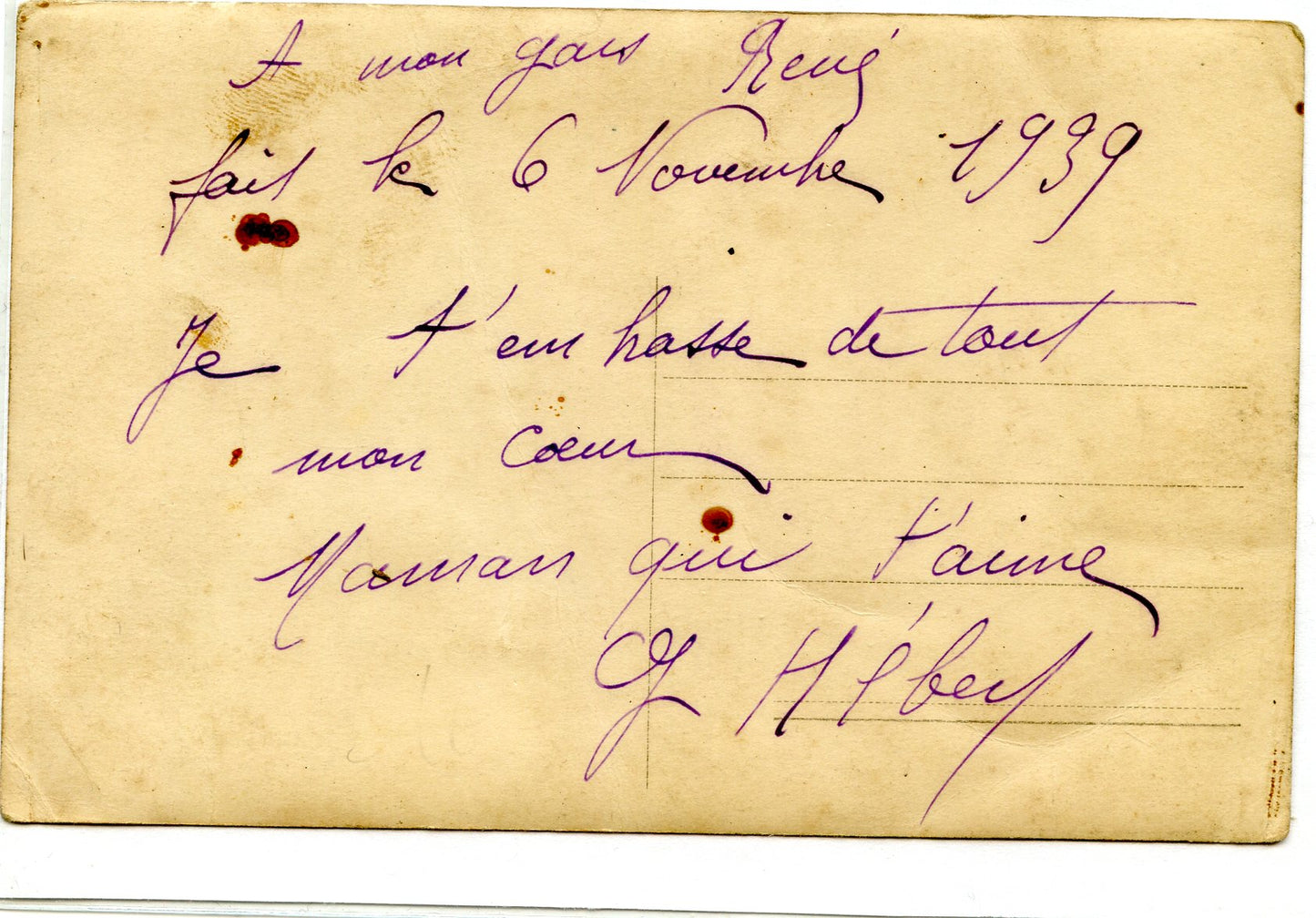 carte photo soldats anglais en France novembre 1939, texte au dos