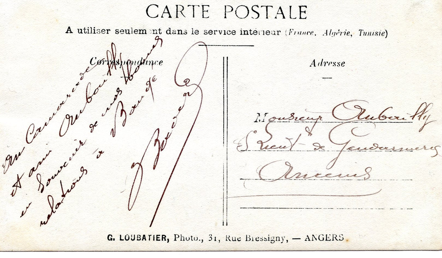 carte photo remise de décorations à Angers le 14 juillet 1909