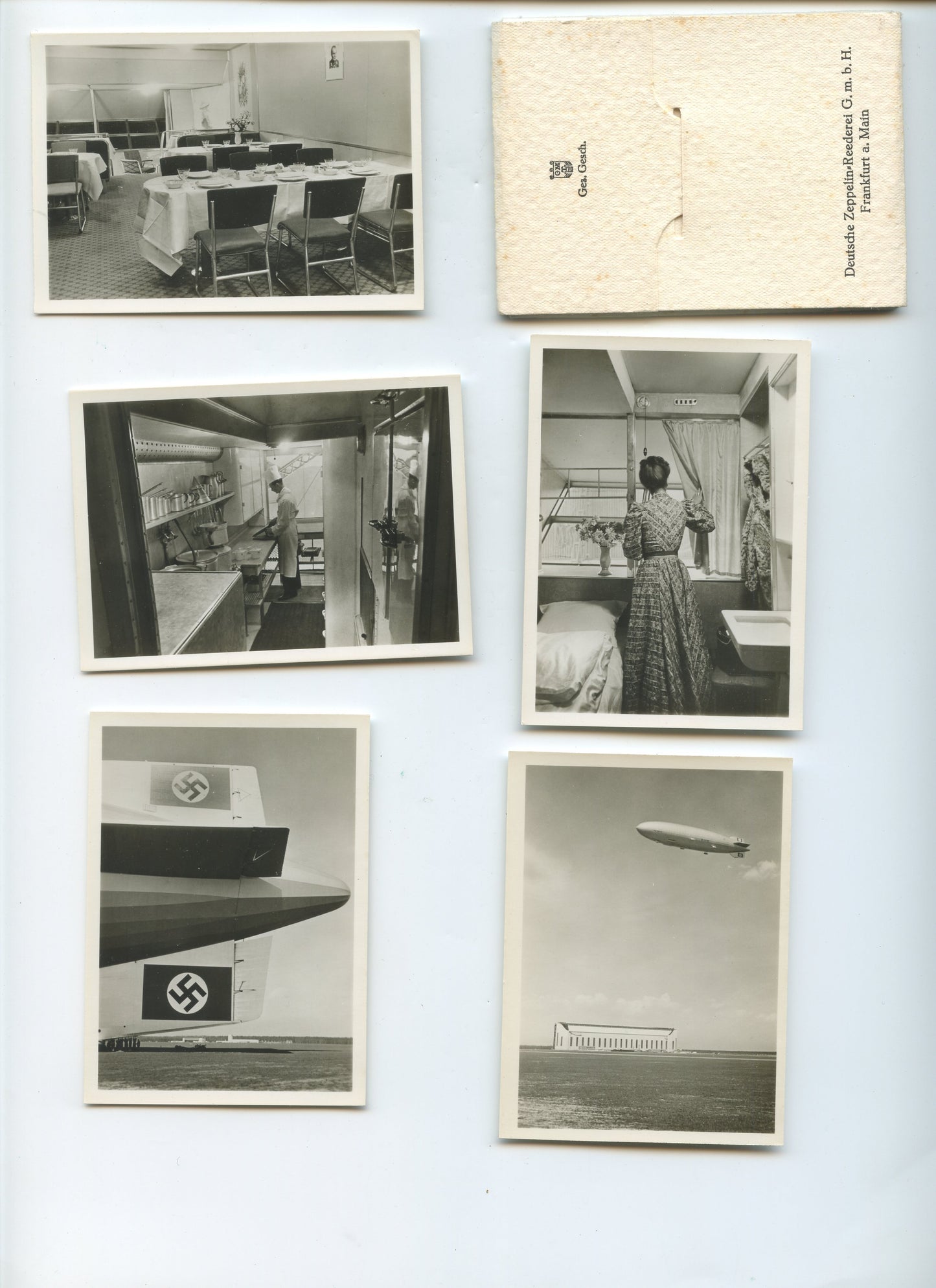 pochette avec 12 photos du Zeppelin LZ 130 années 30 régime Nazi