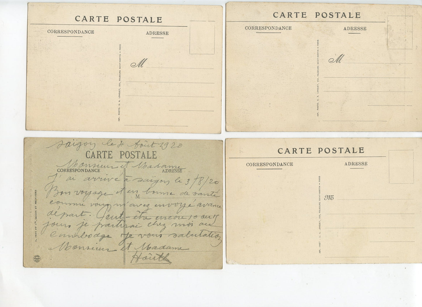 livret militaire et cartes postales d'un soldat détaché aux troupes indochinoises coloniale 1914-18