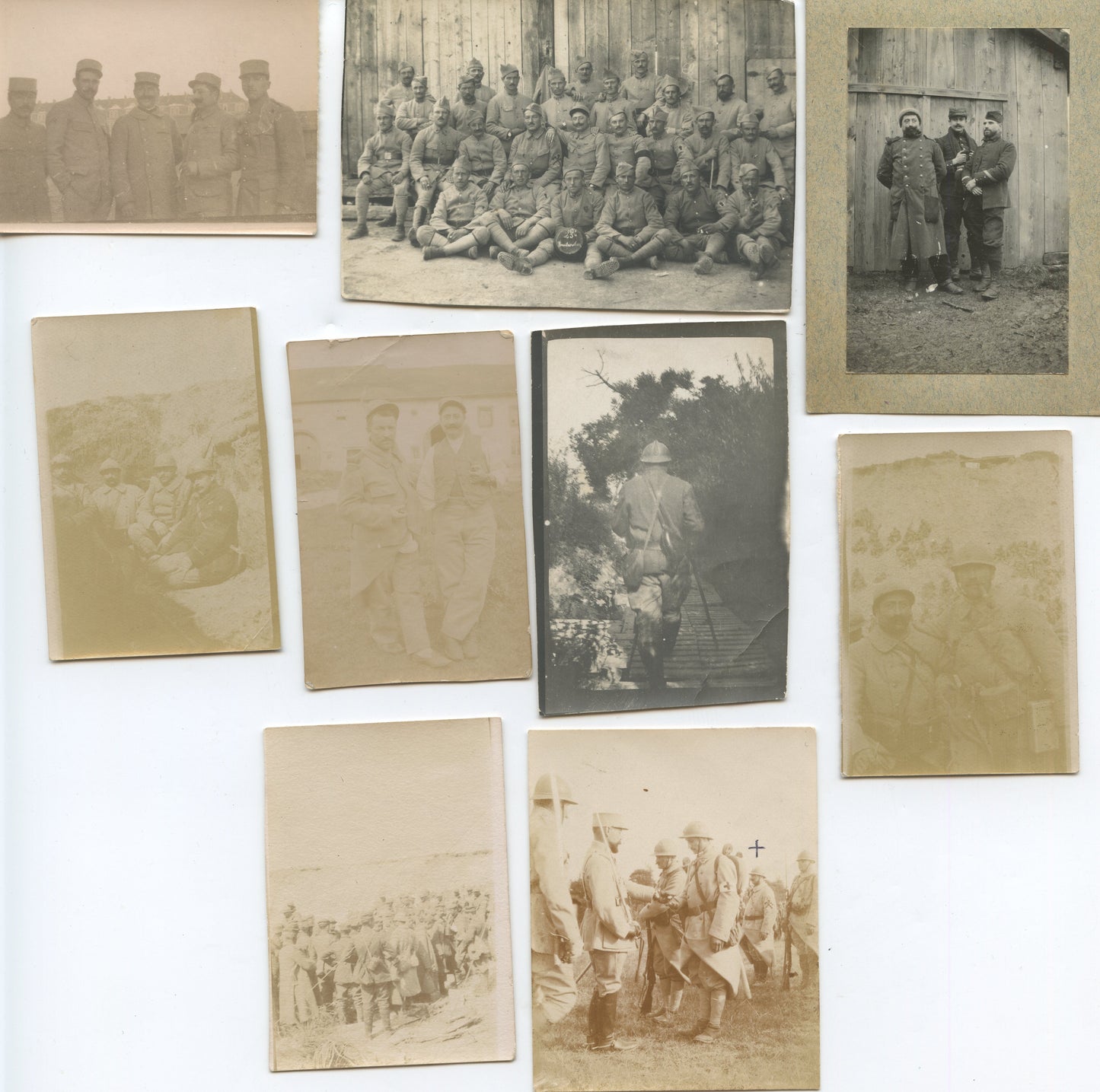 lot de 9 petites photos du 23ème RI sur le front Chemin des Dames 1914-18