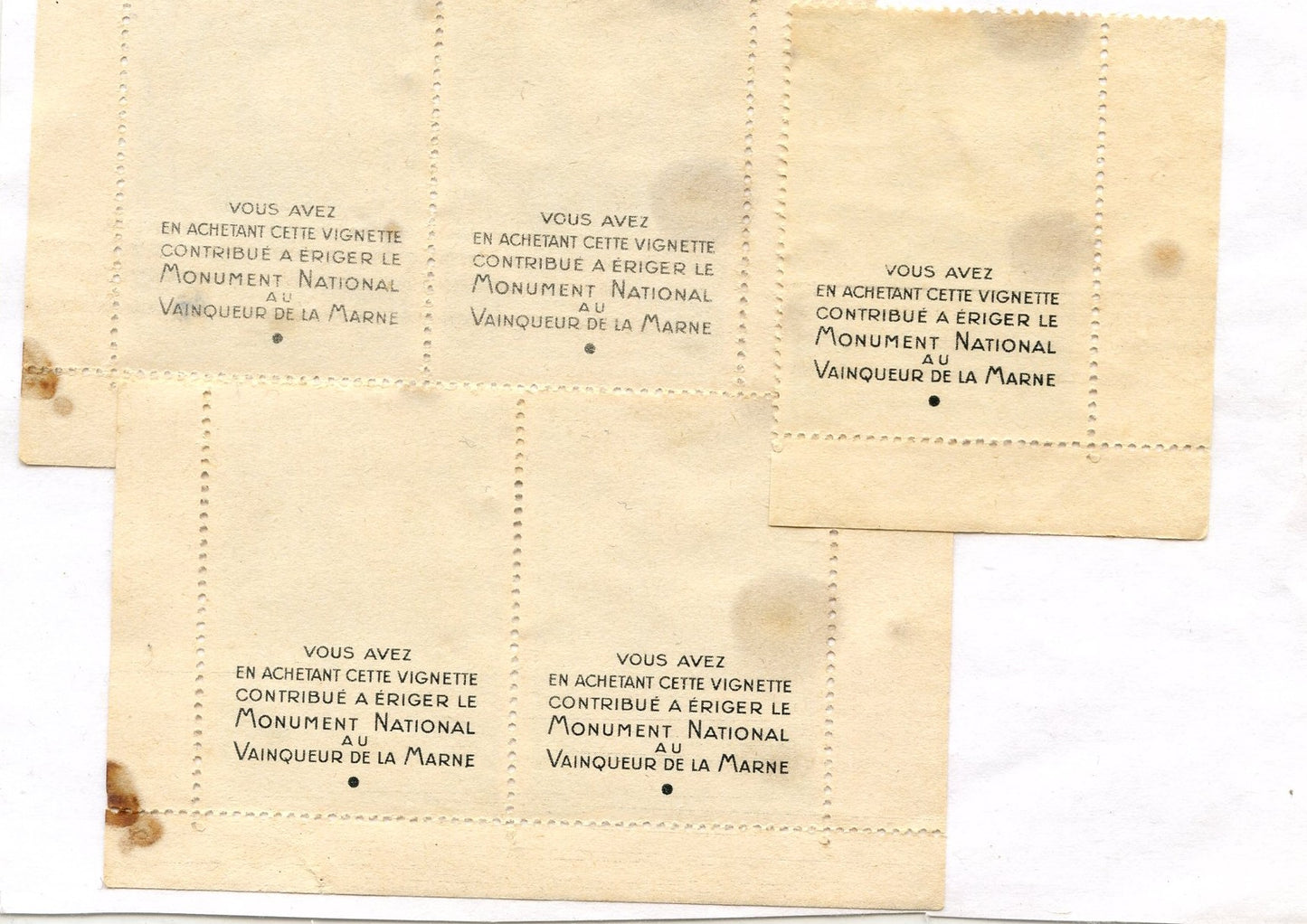 timbres pour la souscription du monument au maréchal Joffre