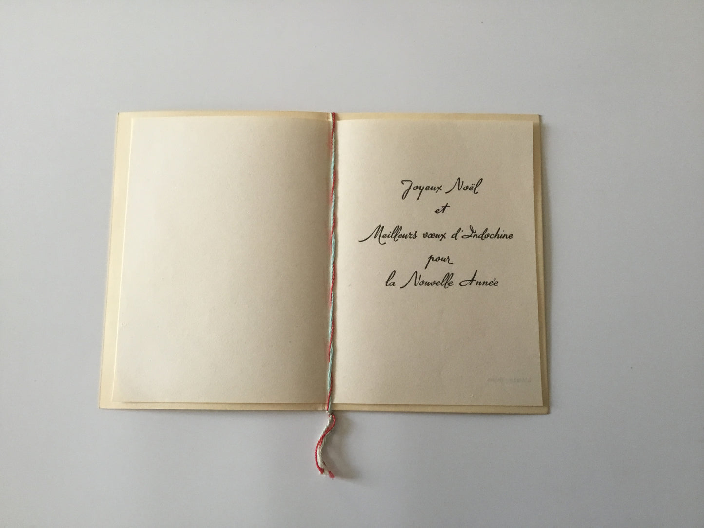 Indochine : carte de vœux d'Indochine