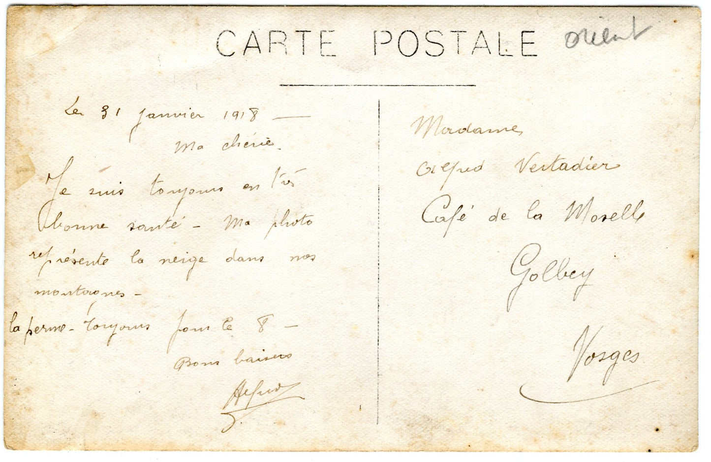 1914-1918 : carte photo d'un secteur en Orient 1918