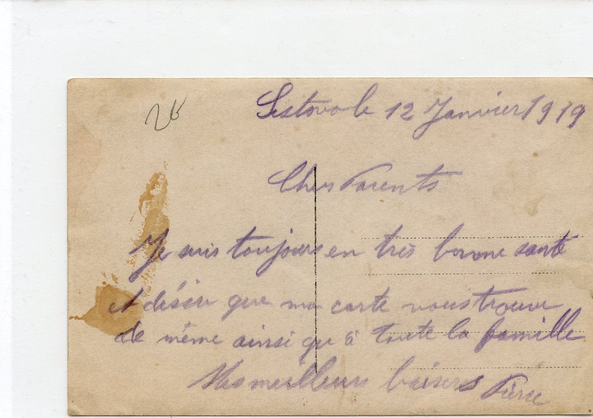 1914-1918 : carte photo musique de poilus d'Orient à Sistovo Bulgarie 1919