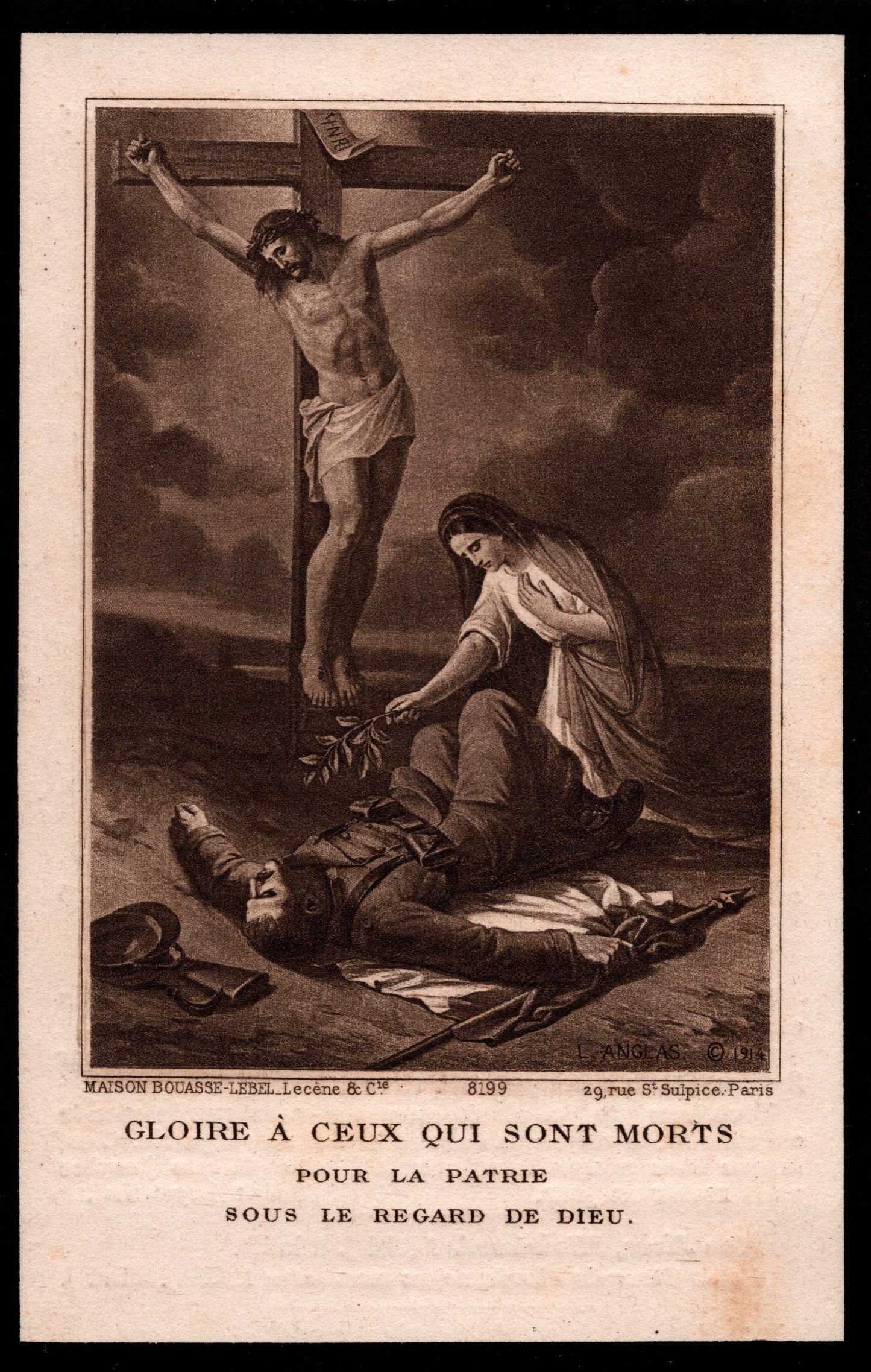 carte avis de décès sous lieutenant au 1° Génie tué dans la Somme en 1915