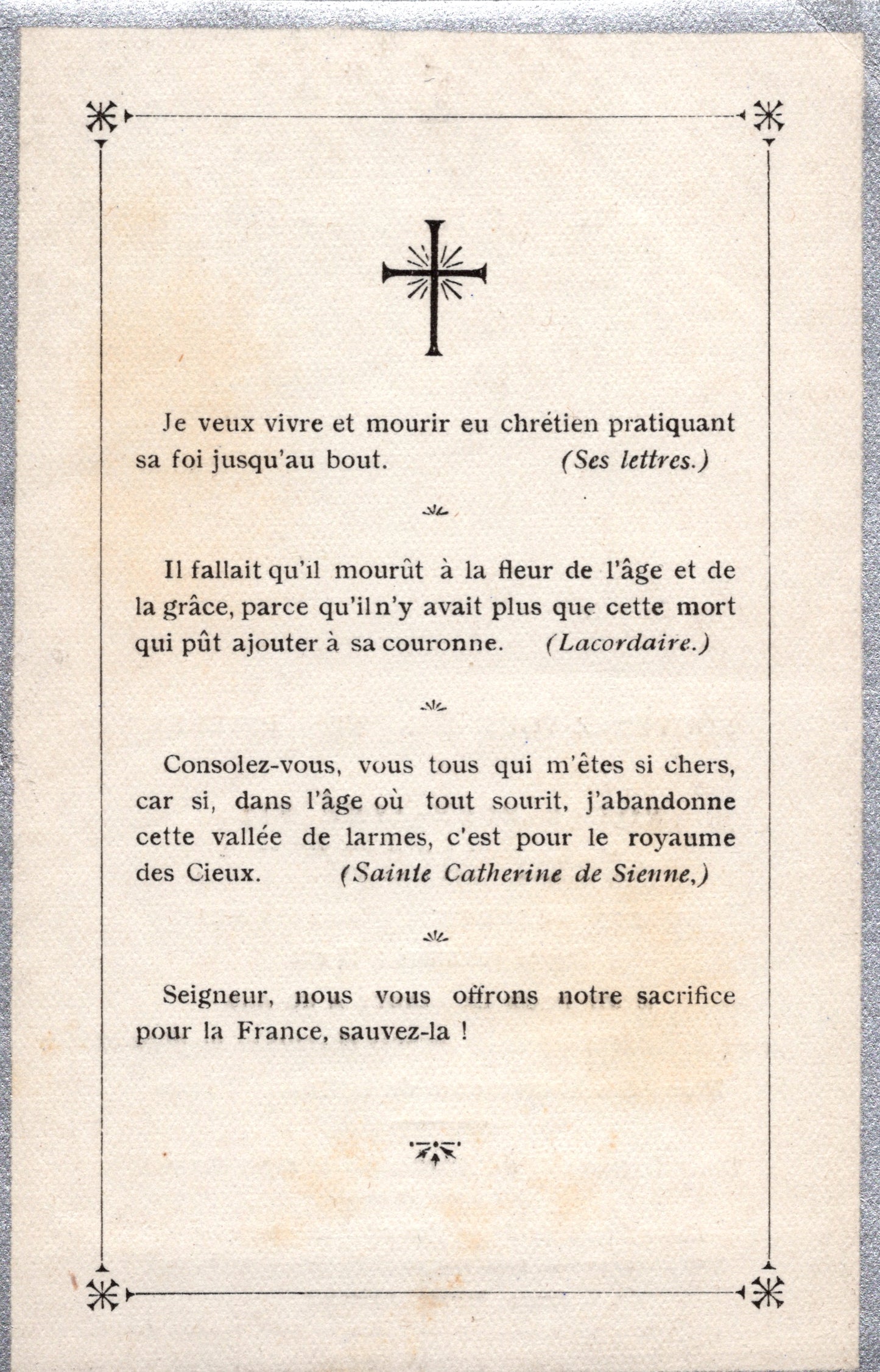 carte avis de décès artilleur du 27°RA, engagé volontaire, mort en avril 1917