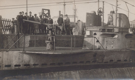 4 belles photos d'un sous-marin français 1914-18 140 x 80 mm