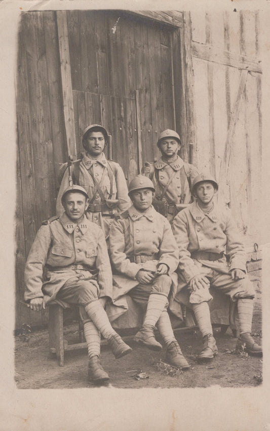 carte photo poilus du 111°RI Antibes dissous injustement après Verdun  1914-1918