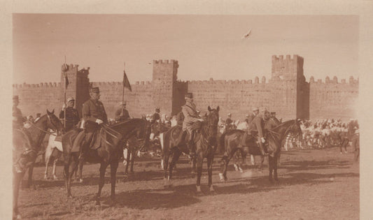 carte photo maréchal Lyautey et généraux au Maroc années 20