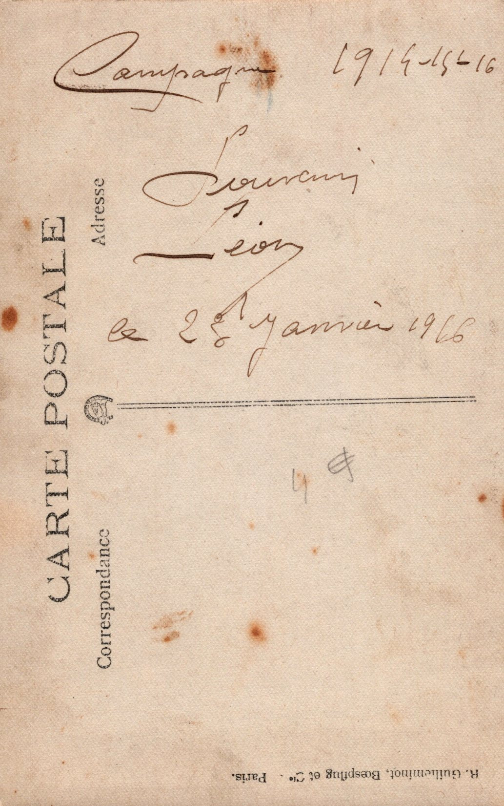 carte photo d'un poilu du 107°RI 1916 (Angoulème)