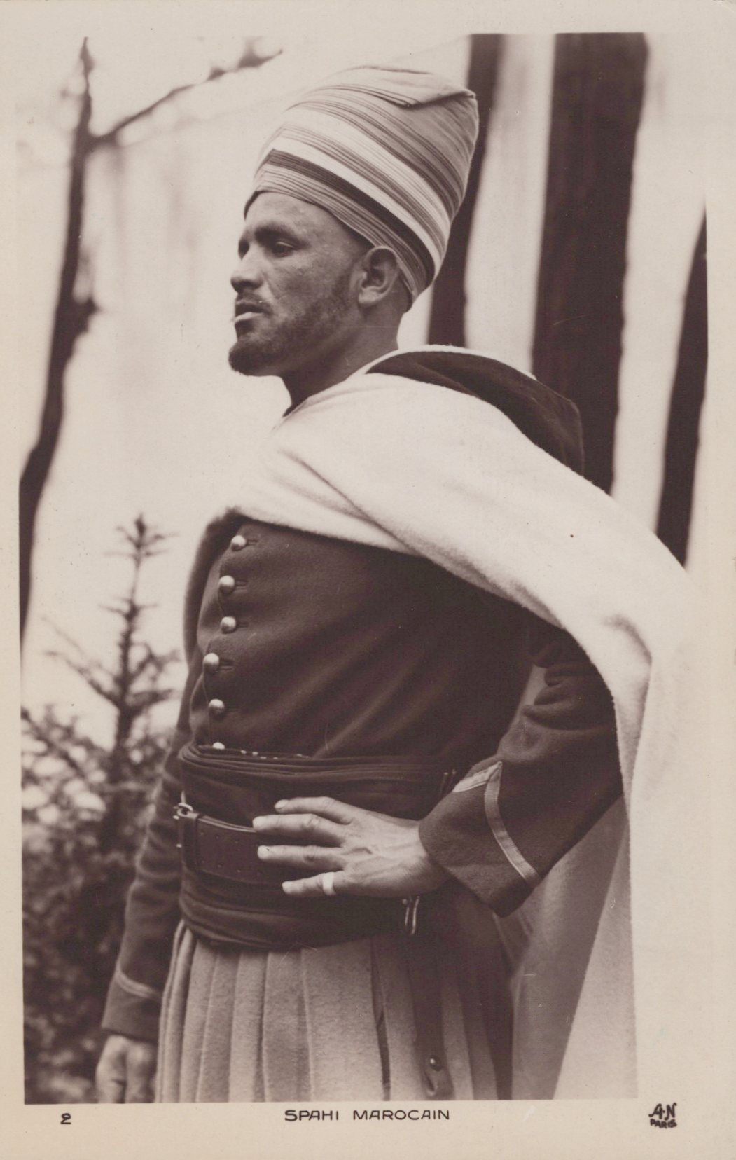 carte postale spahi marocain années 30