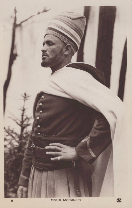 carte postale spahi marocain années 30