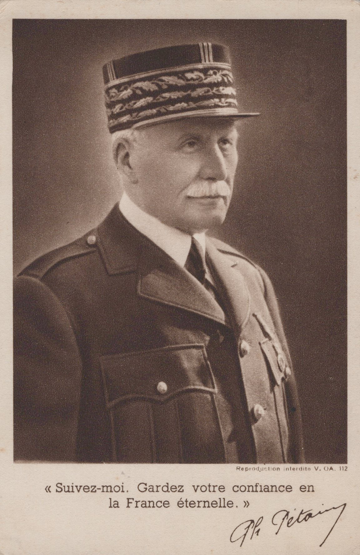 carte postale de propagande maréchal Pétain 1940-44