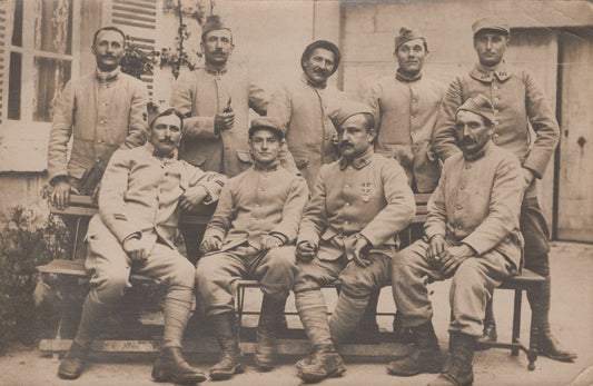 carte photo poilus du 238°RI Saint Etienne 1914-1918