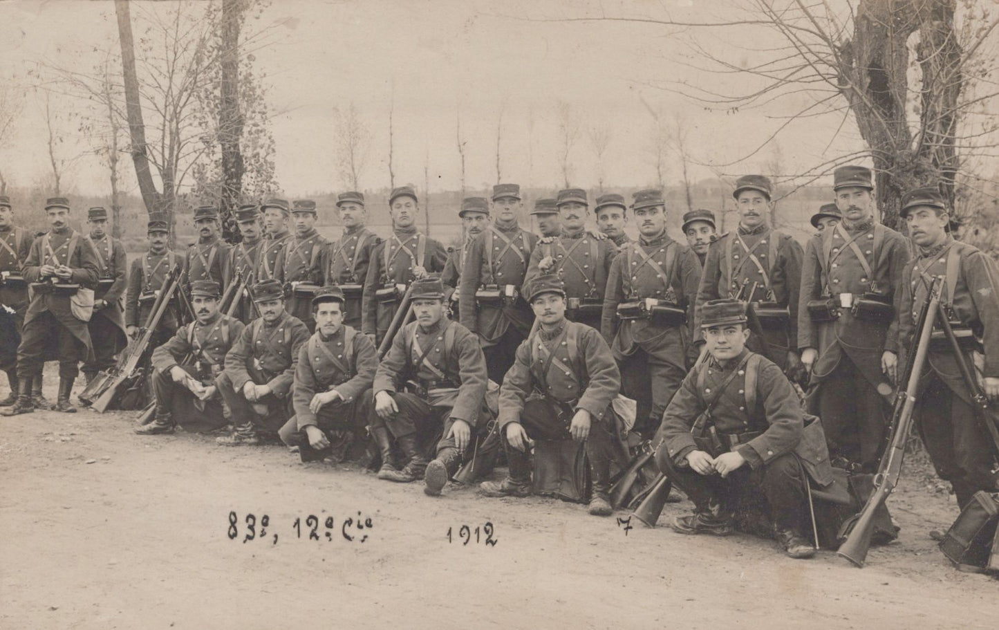 carte photo 12° Cie du 83°RI Toulouse 1912