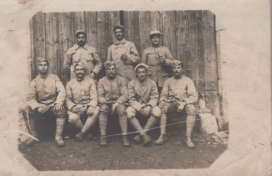 carte photo groupe de poilus du 56°RI Chalons sur Saône 1914-18