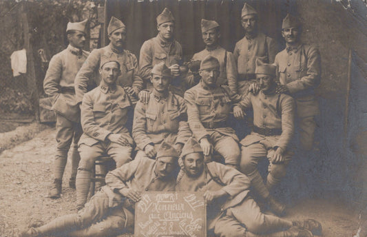 carte photo groupe de poilus du 170°RI Epinal 1917 avec noms