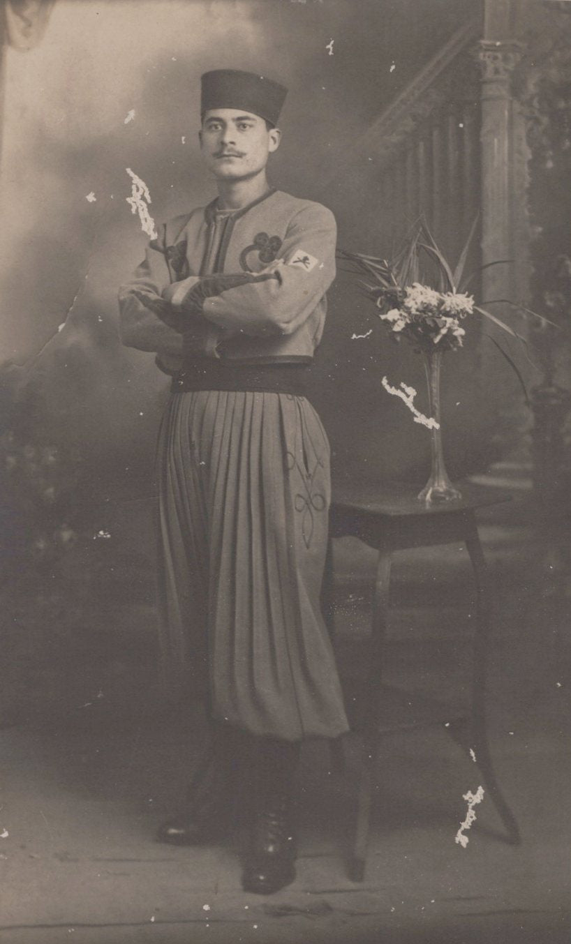 carte photo d'un mitrailleur de tirailleurs 1914-18