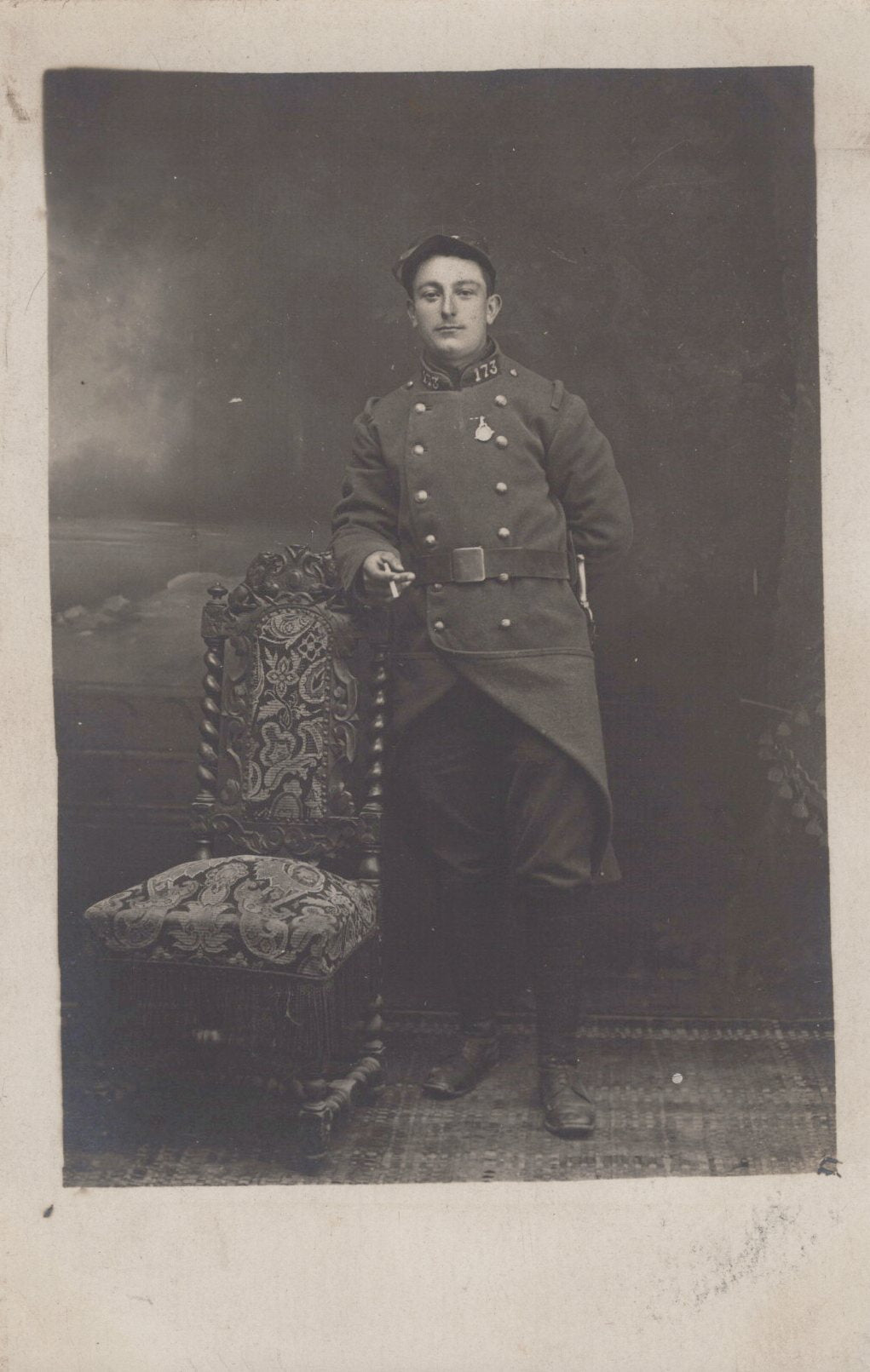 carte photo poilu du 173°RI Bastia 1914-1918