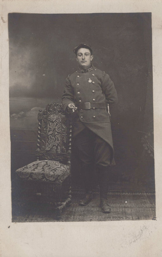carte photo poilu du 173°RI Bastia 1914-1918