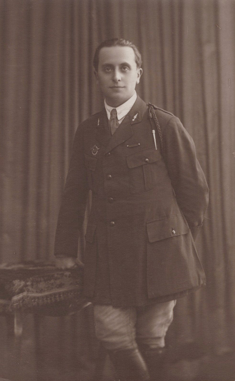 carte photo pilote d'aviation avec brevet début des années 20