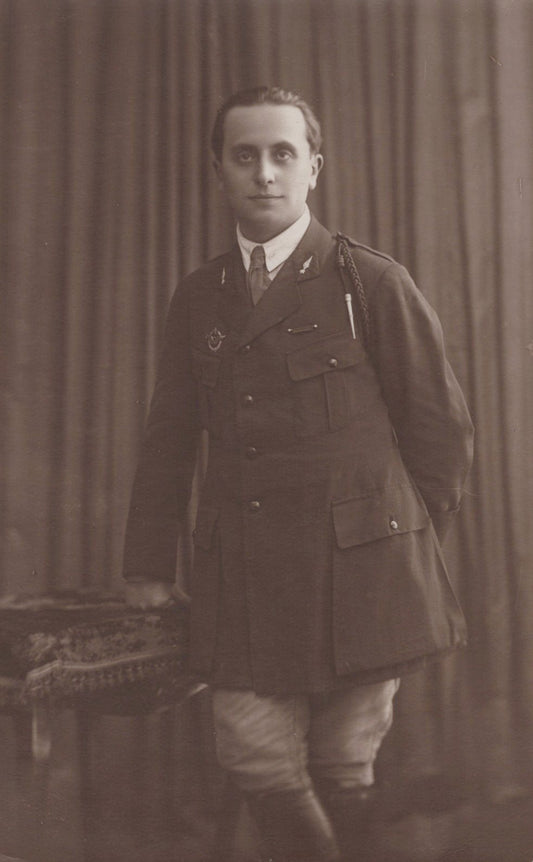 carte photo pilote d'aviation avec brevet début des années 20