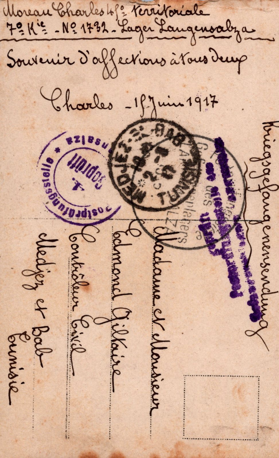 carte photo d'un prisonnier de guerre du 45°RIT (Givet, Charleville) en tenue civile avec képi !