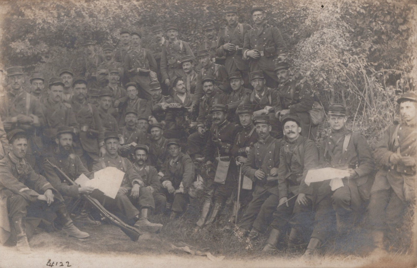 carte photo soldats du 74°RI (Rouen) vers 1910