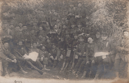 carte photo soldats du 74°RI (Rouen) vers 1910