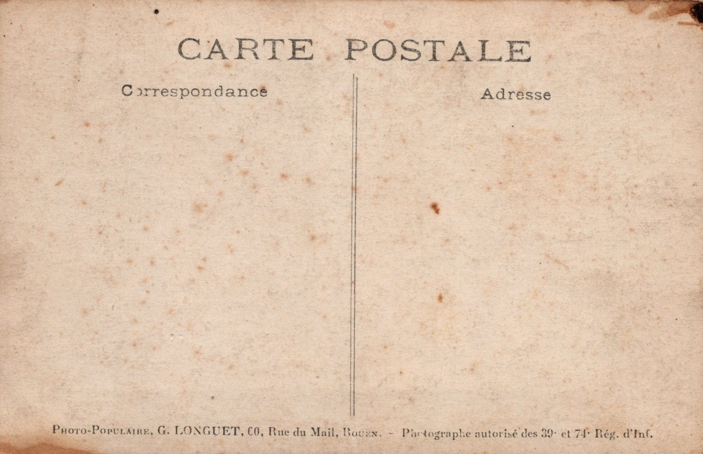 carte photo soldats du 74°RI (Rouen) vers 1910