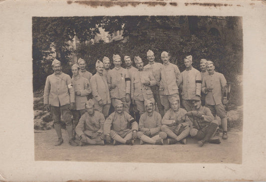 carte photo groupe de poilus du 10°RI Auxonne 1914-18