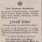 carte avis de décès soldat allemand d'infanterie originaire de Sarre tombé en Russie en 1944