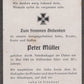 carte avis de décès soldat allemand d'infanterie originaire de la Sarre tombé en 1943 en Russie