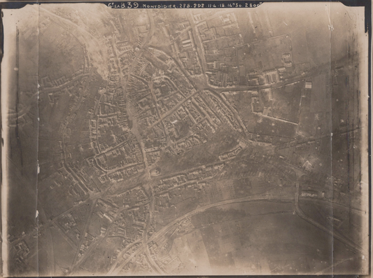 photo aérienne Montdidier (Somme) 11 avril 1918