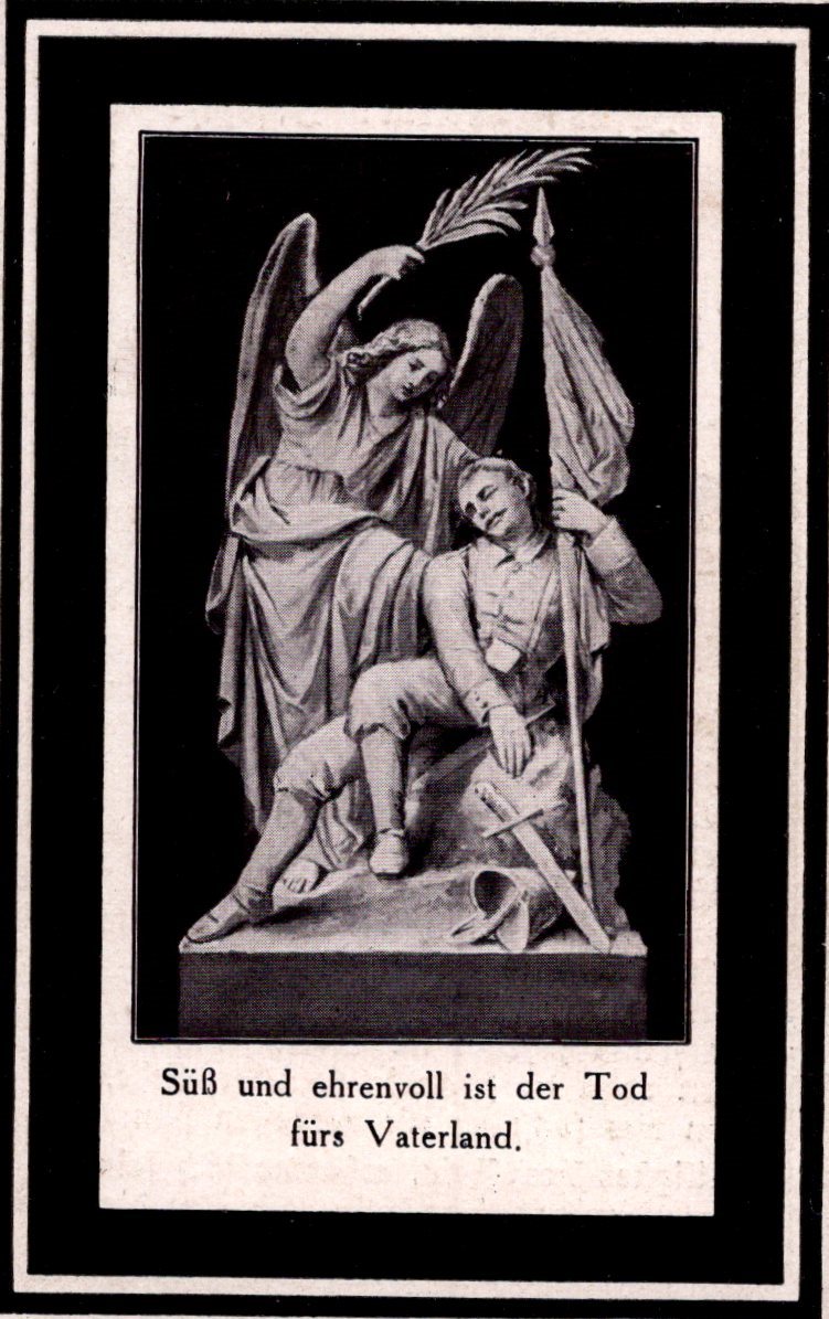 carte avis de décès soldat allemand réserviste tué en Russie en 1915