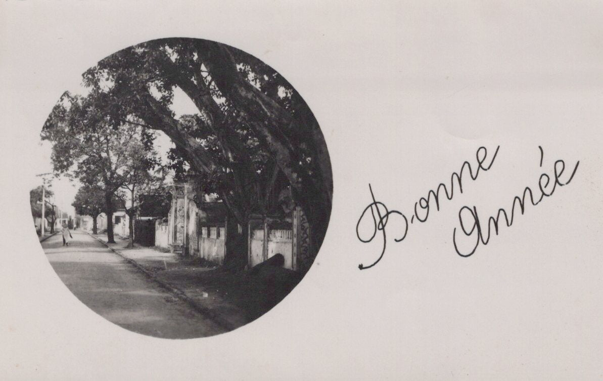 série de 4 cartes de vœux d'Indochine 1945-54