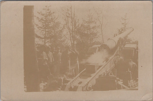carte photo tir d'un canon lourd français 1914-1915