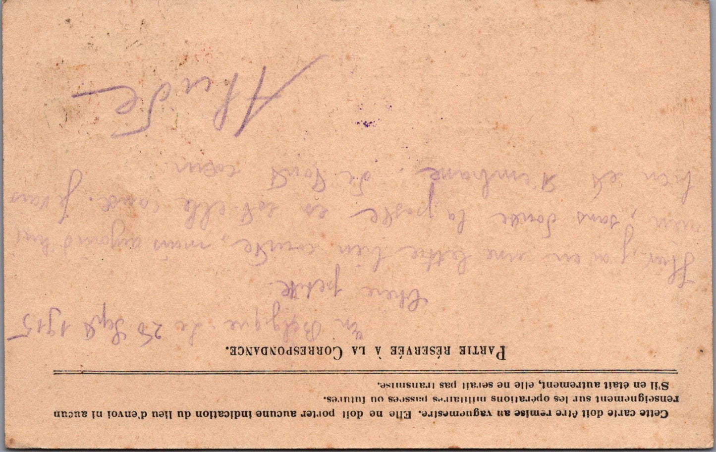 3 cartes de correspondance 1915, régiment de fusiliers marins Belgique, beaux tampons