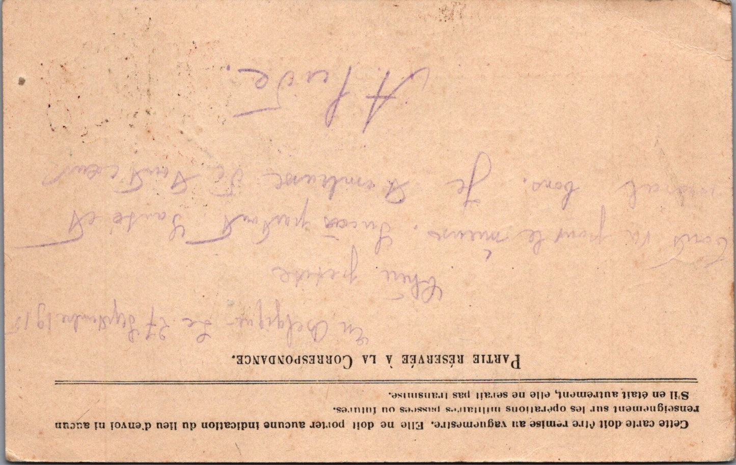 3 cartes de correspondance 1915, régiment de fusiliers marins Belgique, beaux tampons